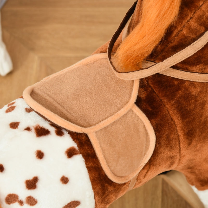Veilig en stevig bruin schommelpaard hobbelpaard 74x28x65 cm voor kids
