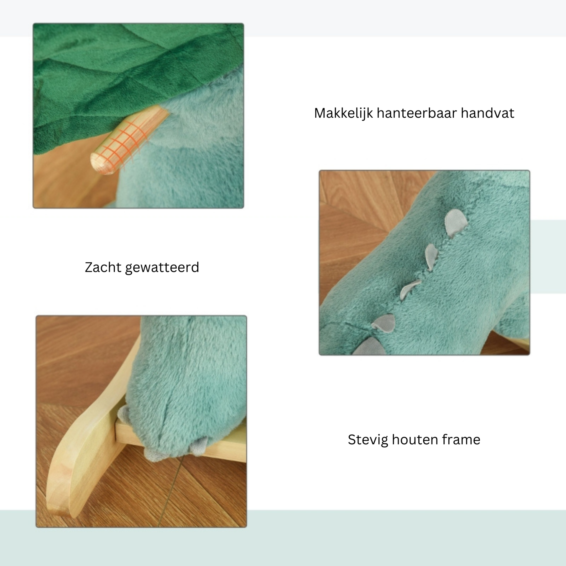 Speels en stevig blauw hobbelpaard schommelpaard voor kinderen
