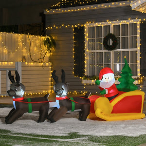 Rendier met slee opblaasbaar met verlichting – 210 x 80 x 120 cm | sfeervolle kerstdecoratie voor buiten en tuin