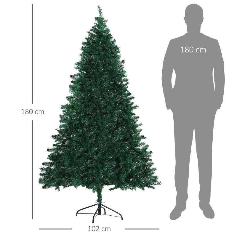 Realistische kunstkerstboom 180 cm hoog 102 cm breed voor feestdagen