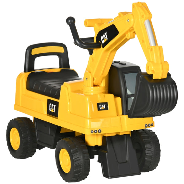 Loopwagen bulldozer 85x28x48 cm, stevig ontwerp in geel en zwart voor kinderen