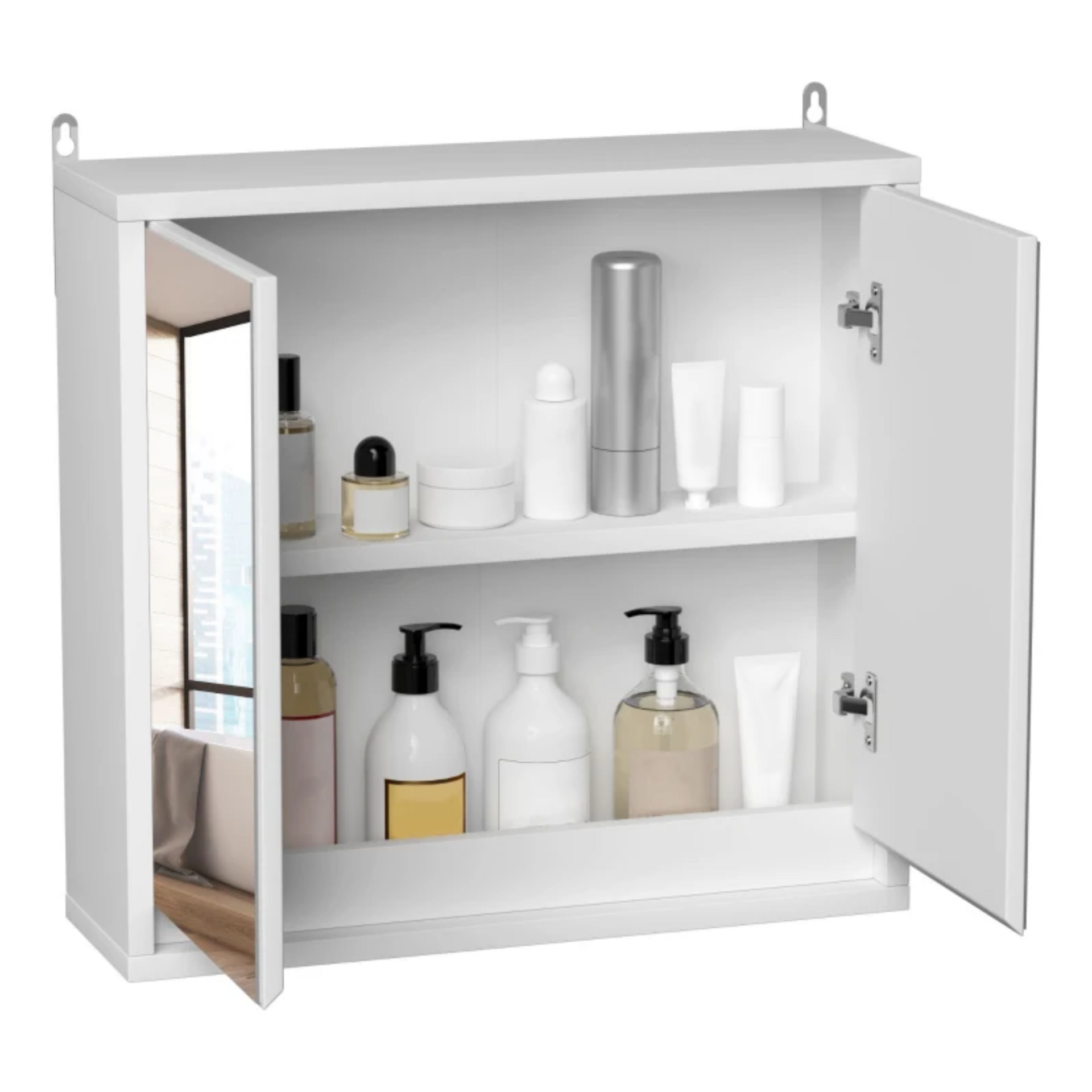 Spiegelkast badkamer wit met spiegel 48x14,5x45 cm