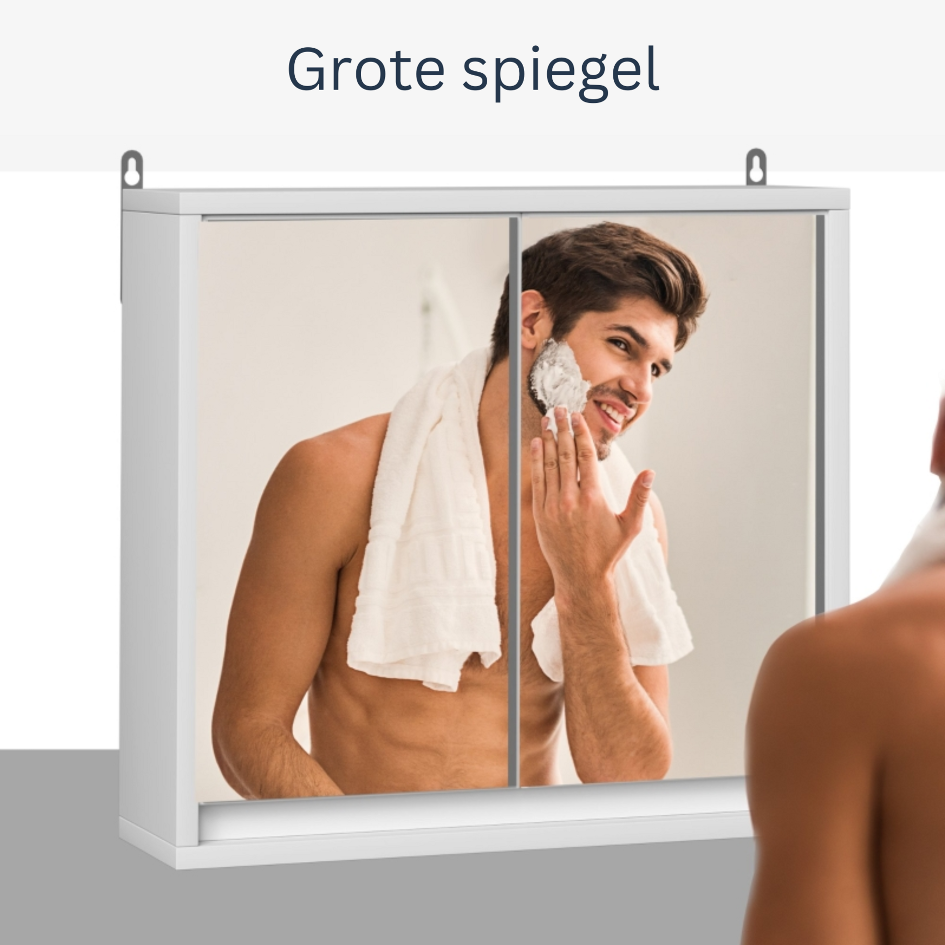 Spiegelkast badkamer wit met spiegel 48x14,5x45 cm