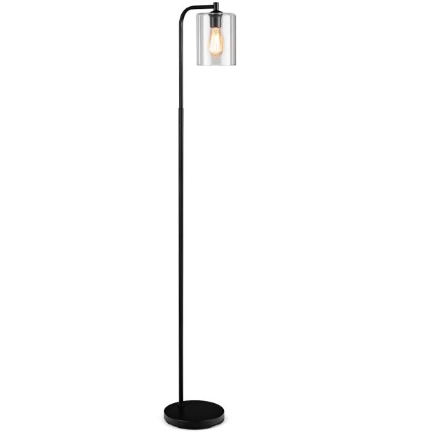 Industriële staande lamp met verstelbare kap – zwart – Ø25×168 cm
