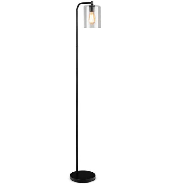 Industriële staande lamp met verstelbare kap – zwart – Ø25×168 cm