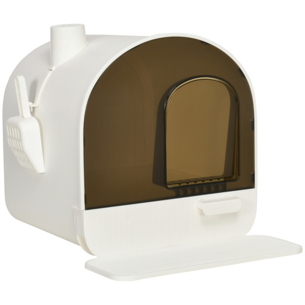 Witte kattenbak met uitneembare lade, kattenbakmat & schepje – hygiënisch design | Zenzee