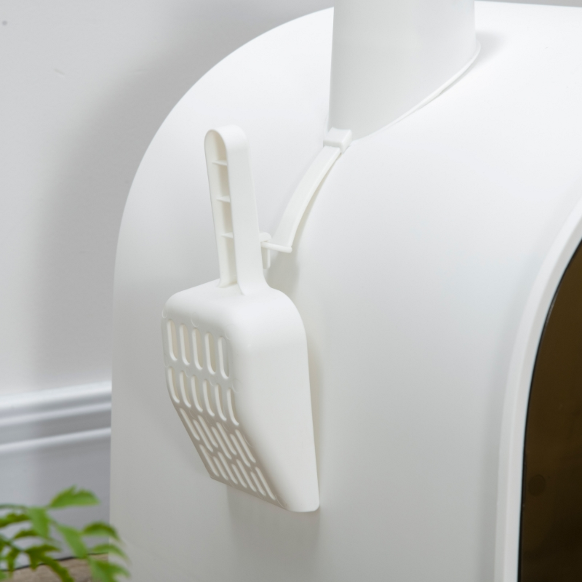 Witte kattenbak met uitneembare lade, kattenbakmat & schepje – hygiënisch design | Zenzee