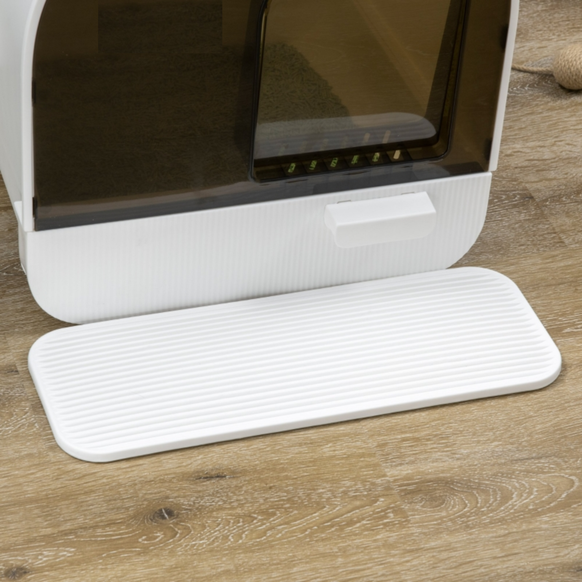 Witte kattenbak met uitneembare lade, kattenbakmat & schepje – hygiënisch design | Zenzee