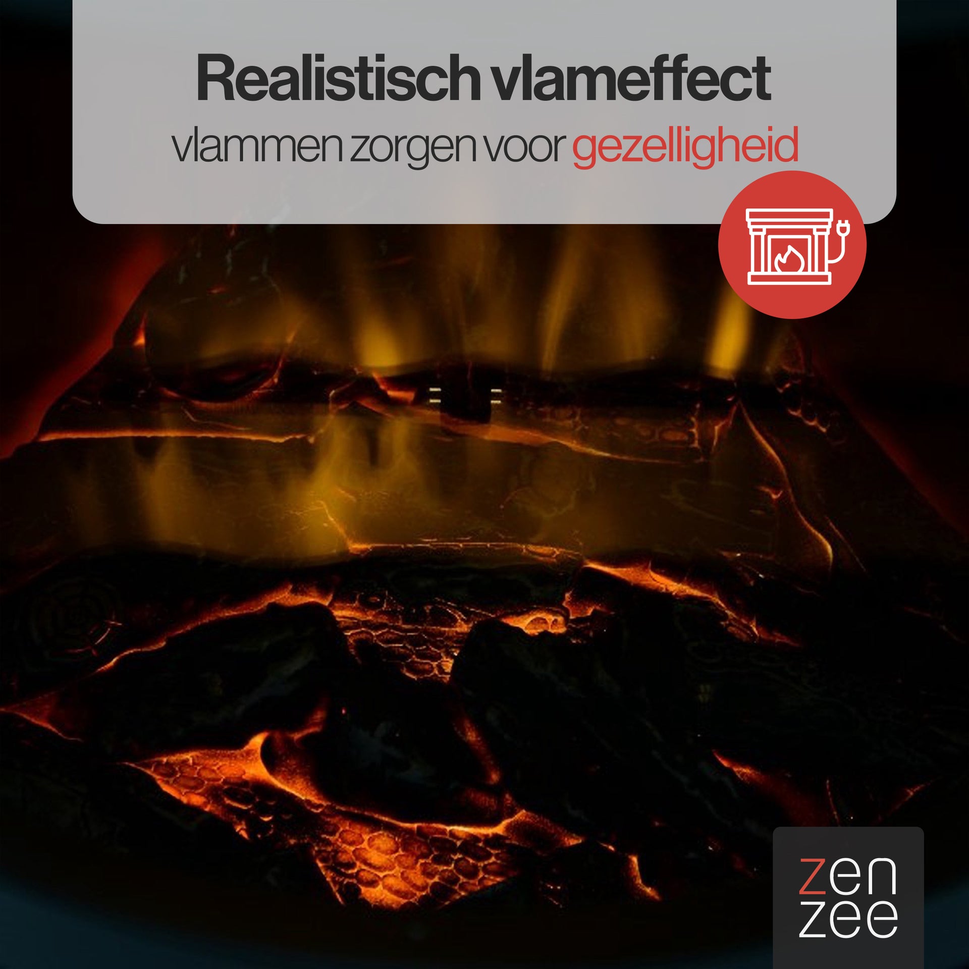 Elektrische sfeerhaard kachel modern vrijstaand zwart – 1800 W