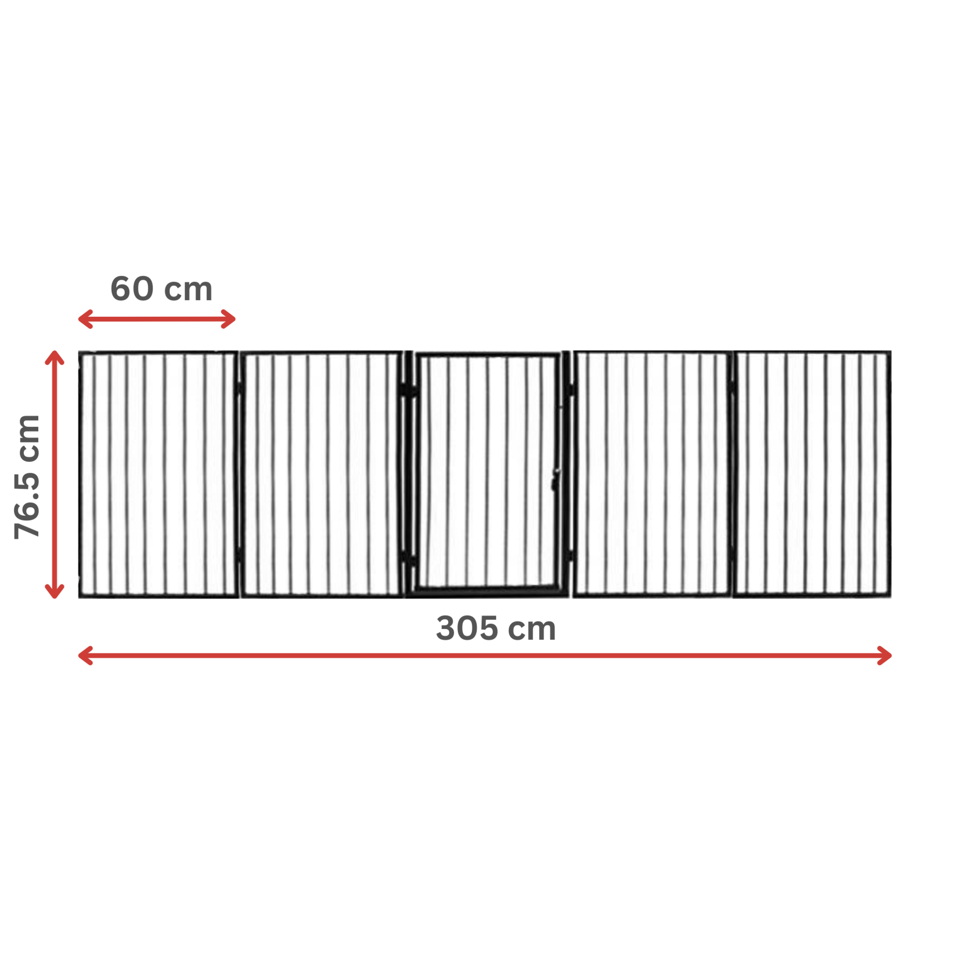 Haardscherm met deur – matzwart – flexibel & veilig – 305×77 cm | Zenzee