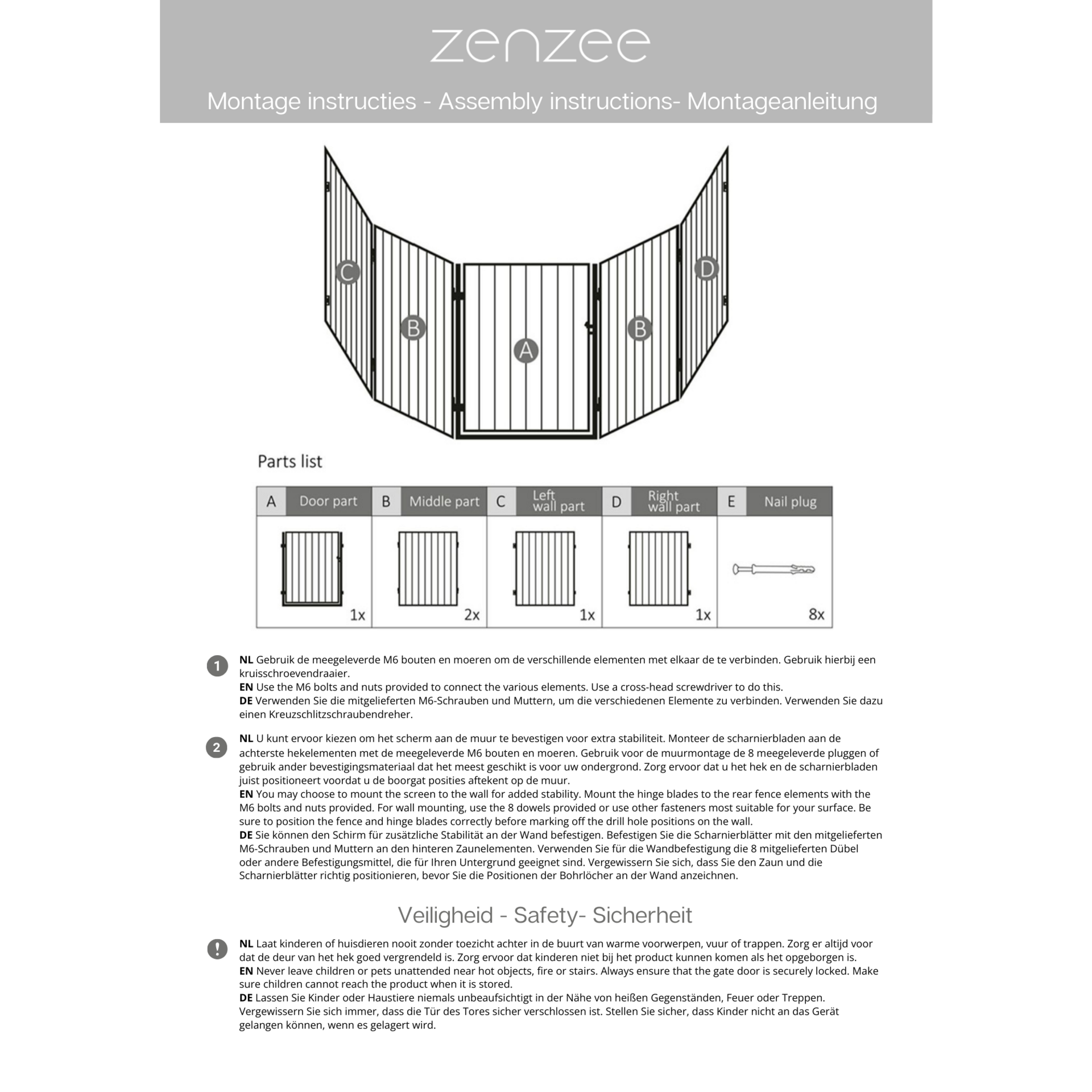 Haardscherm met deur – matzwart – flexibel & veilig – 305×77 cm | Zenzee