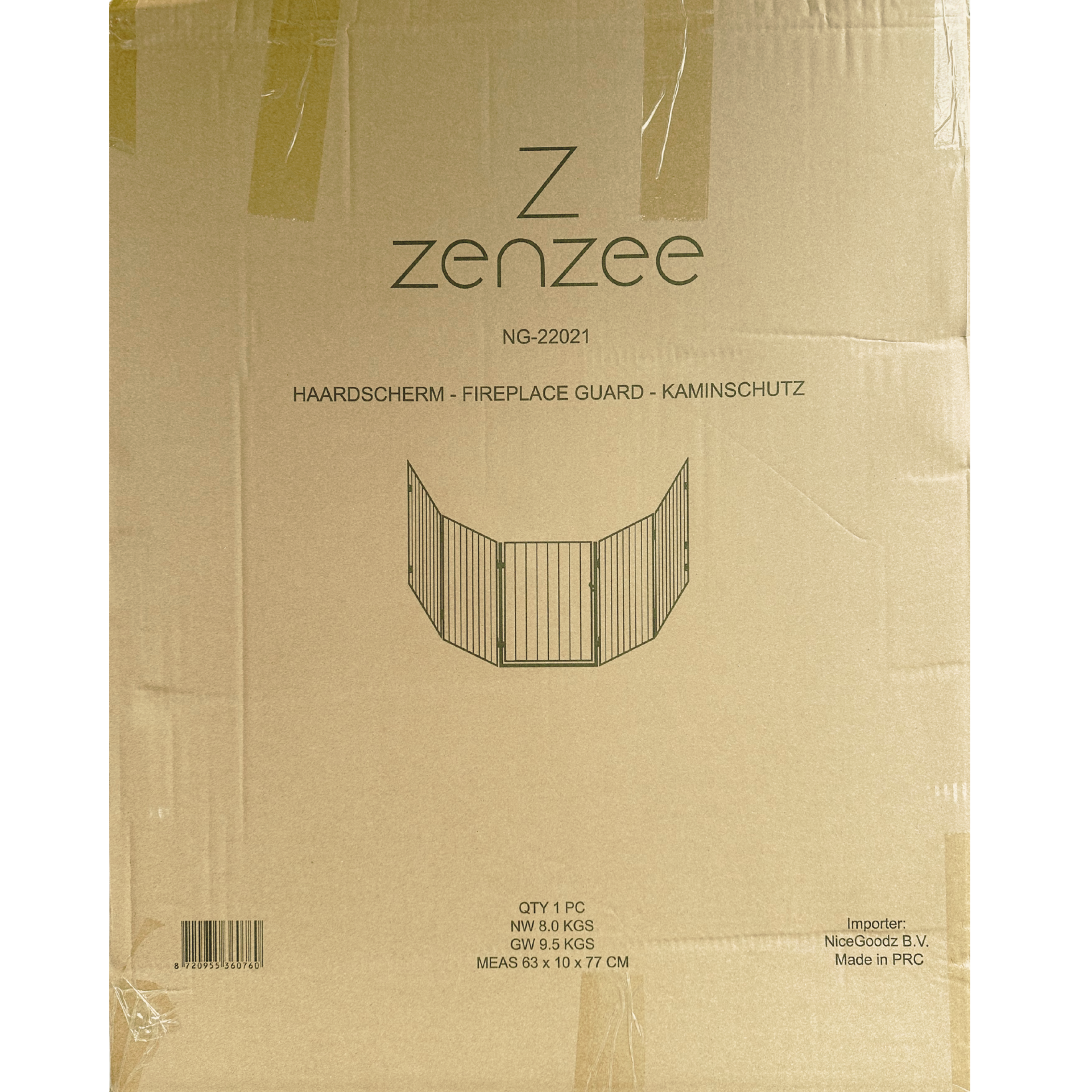 Haardscherm met deur – matzwart – flexibel & veilig – 305×77 cm | Zenzee