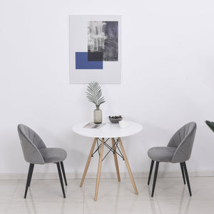 Set van 2 eetkamerstoelen grijs – 52×54×79 cm – stijlvol & comfortabele eetkamerstoel met zacht zitting en modern design