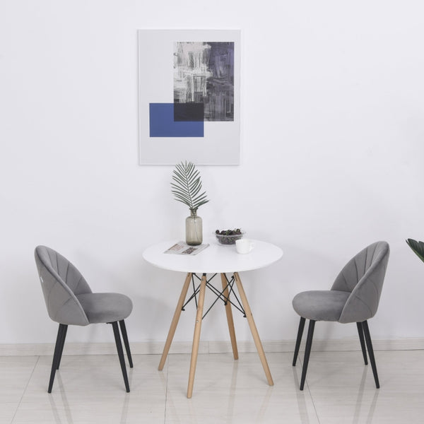 Set van 2 eetkamerstoelen grijs – 52×54×79 cm – stijlvol & comfortabele eetkamerstoel