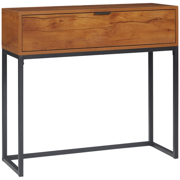 Industriële wandtafel met lade – bruin/zwart – 80×30×76 cm