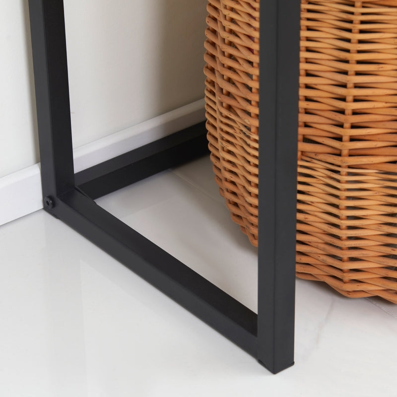 Industriële wandtafel met lade – bruin/zwart – 80×30×76 cm