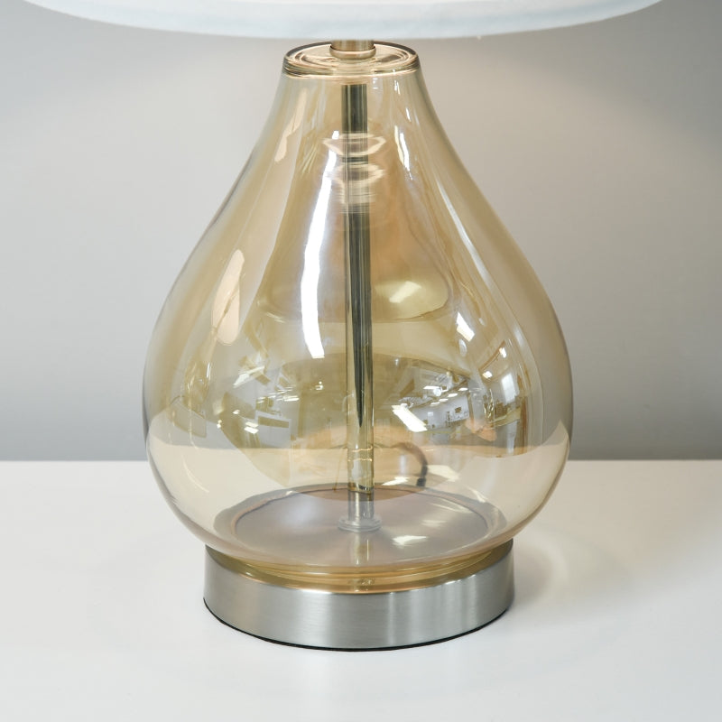 Tafellamp set van 2 met glazen kap – Ø30x56 cm - warme uiststraling