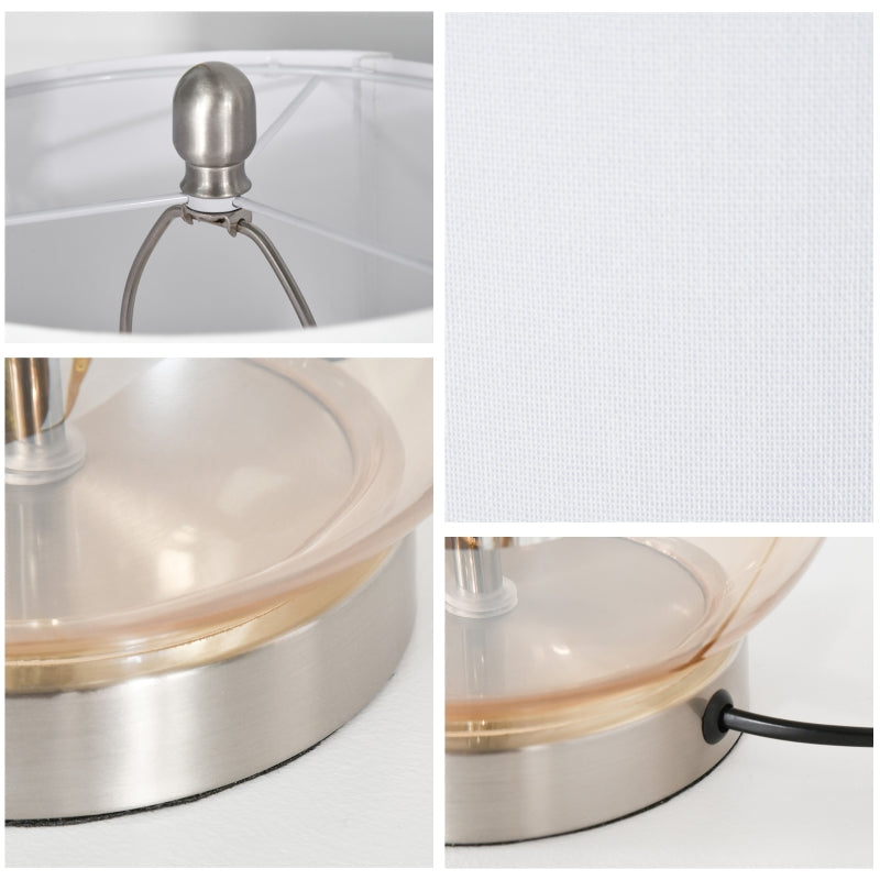Tafellamp set van 2 met glazen kap – Ø30x56 cm - warme uiststraling