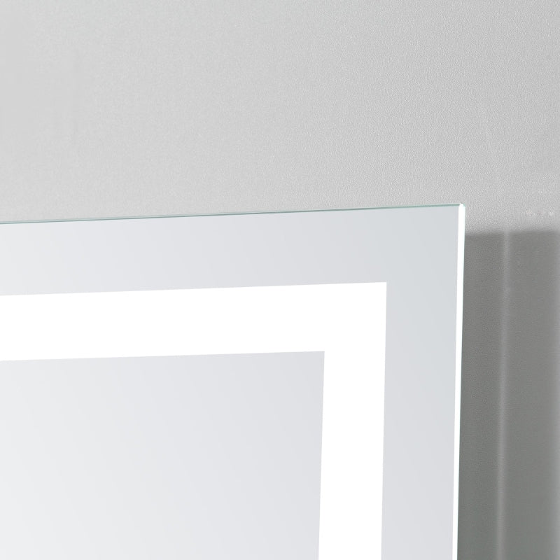 Moderne badkamerspiegel met dimbare LED en plank – 50x70 cm