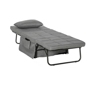 Opvouwbare stretcher veldbed voor camping of logeerplek – 188x75x38 cm met kussen en handige opbergzakken voor extra comfort