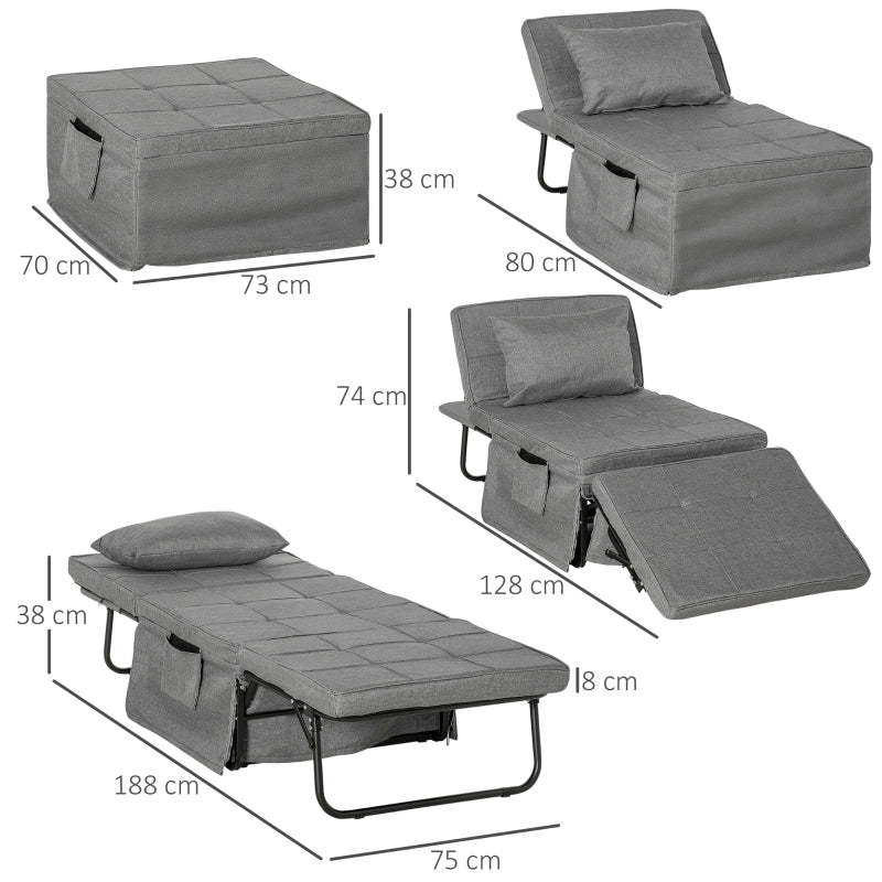 Opvouwbare stretcher veldbed voor camping of logeerplek – 188x75x38 cm
