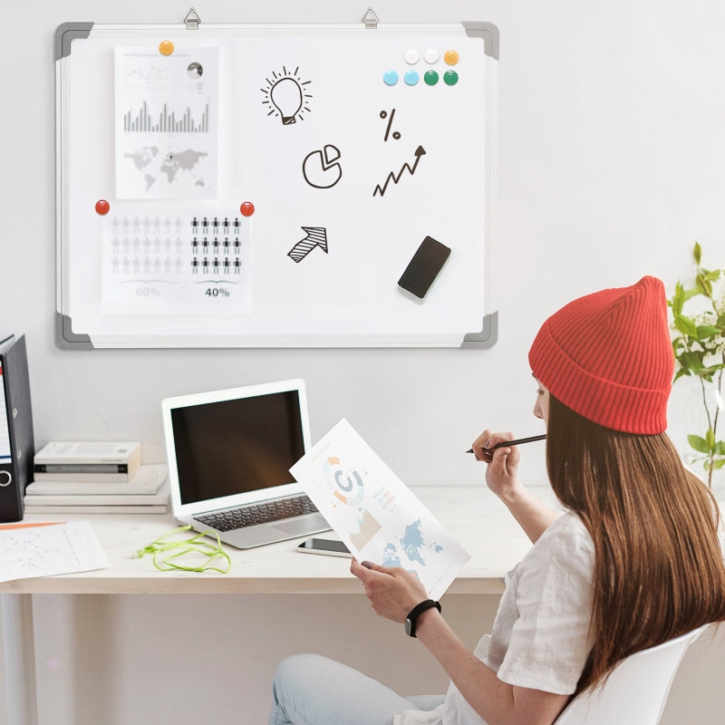 Magnetisch memobord whiteboard met aluminium frame – 60x45 cm