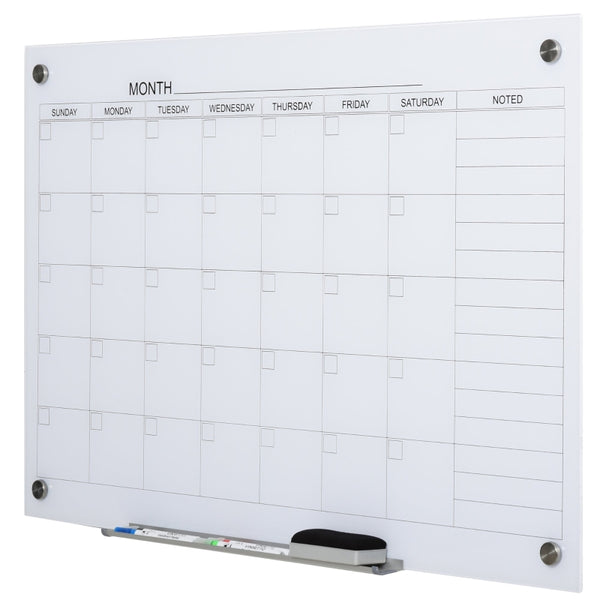 Magnetisch whiteboard maandplanner met aluminium frame – 90x60 cm