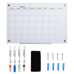 Magnetisch whiteboard maandplanner met aluminium frame – 90x60 cm inclusief markers, wisser en bevestigingsmateriaal voor overzichtelijke planning