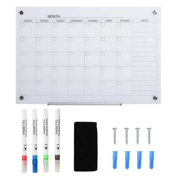 Magnetisch whiteboard maandplanner met aluminium frame – 90x60 cm