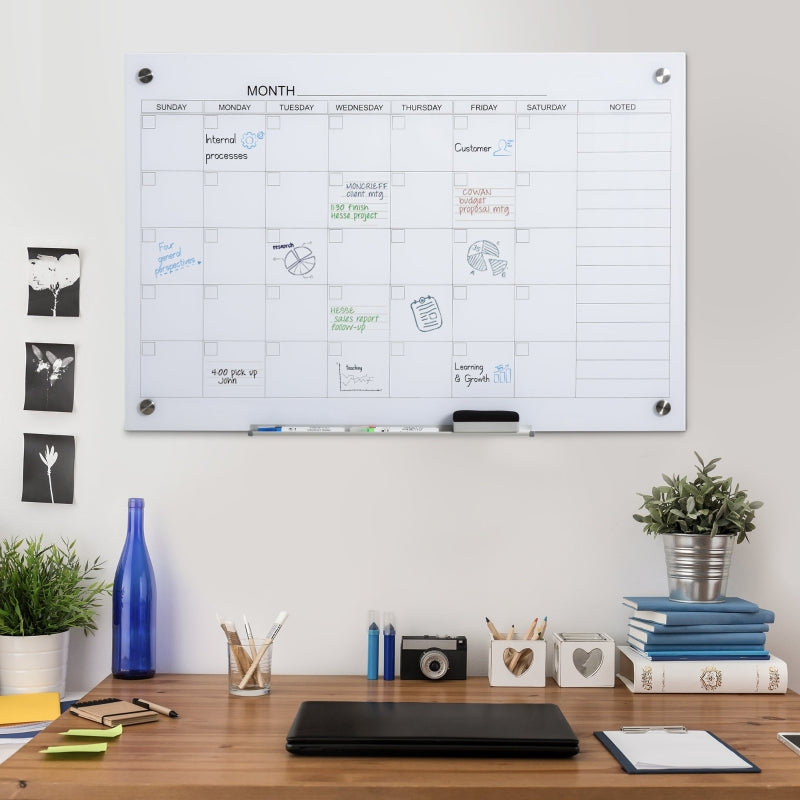Magnetisch whiteboard maandplanner met aluminium frame – 90x60 cm