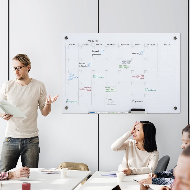 Magnetisch whiteboard maandplanner met aluminium frame – 90x60 cm