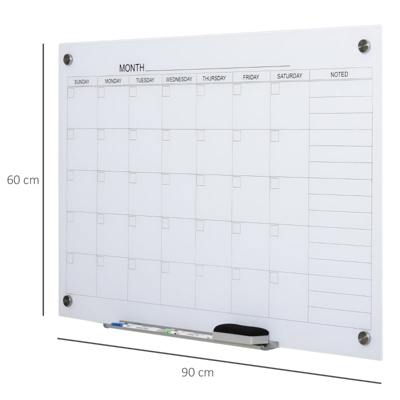 Magnetisch whiteboard maandplanner met aluminium frame – 90x60 cm