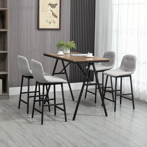 Industriële bartafel met 2 barkrukken – ruimtebesparend ontwerp – 120×60×91 cm