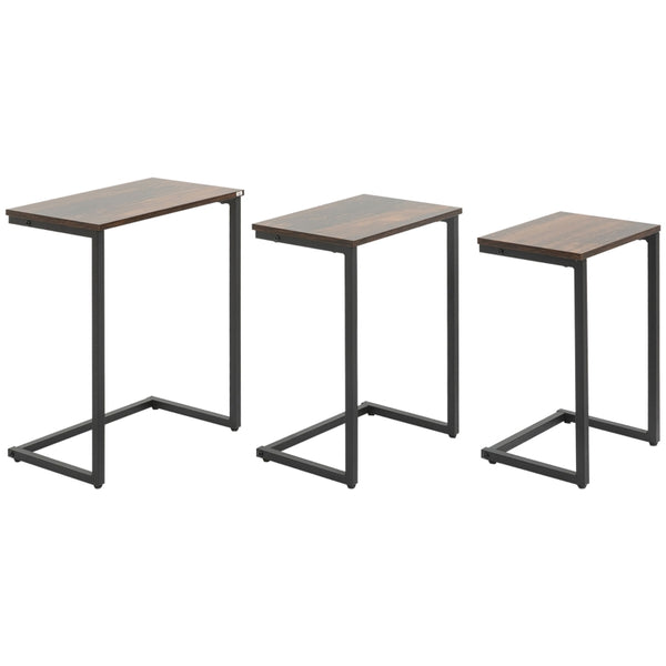 Industriële bijzettafels set van 3 – 45×30×60?cm robuuste woonaccessoires
