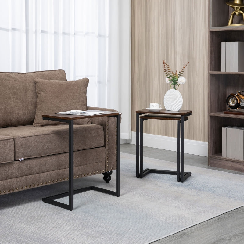 Industriële bijzettafels set van 3 – 45×30×60?cm robuuste woonaccessoires