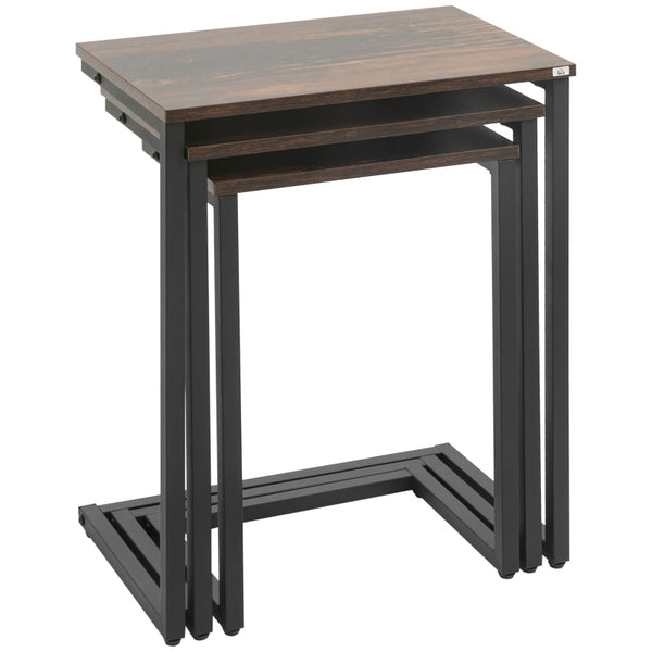 Industriële bijzettafels set van 3 – 45×30×60?cm robuuste woonaccessoires