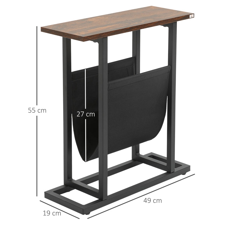 Bijzettafel met tijdschriftenhouder 49x19x55 cm – industrieel | Zenzee