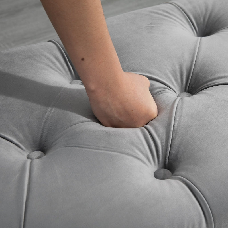 Hocker met opbergruimte en klapbaar deksel – grijs – 120×46×42 cm