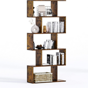 Functionele boekenkast en roomdivider met meerdere vakken industrieel 158 cm | Zenzee met robuust ontwerp en sfeervolle opbergruimte