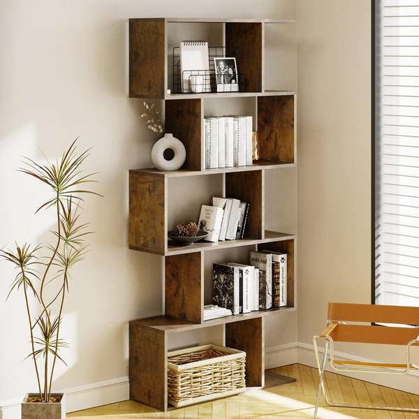 Functionele boekenkast en roomdivider met meerdere vakken industrieel 158 cm | Zenzee