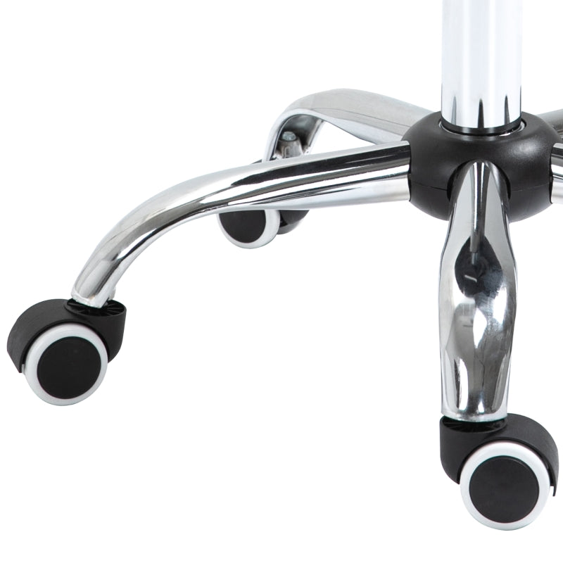 Ergonomische zadelkruk met wieltjes en verstelbare hoogte – zwart – 52×53×49–61 cm