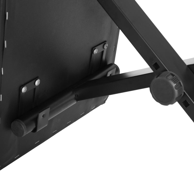 Verstelbare pianokruk met inklapbaar frame – zwart kunstleer – 39×29×37–47 cm