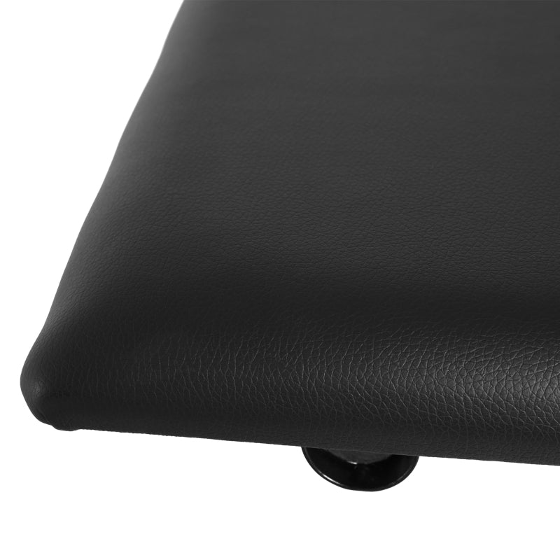 Verstelbare pianokruk met inklapbaar frame – zwart kunstleer – 39×29×37–47 cm