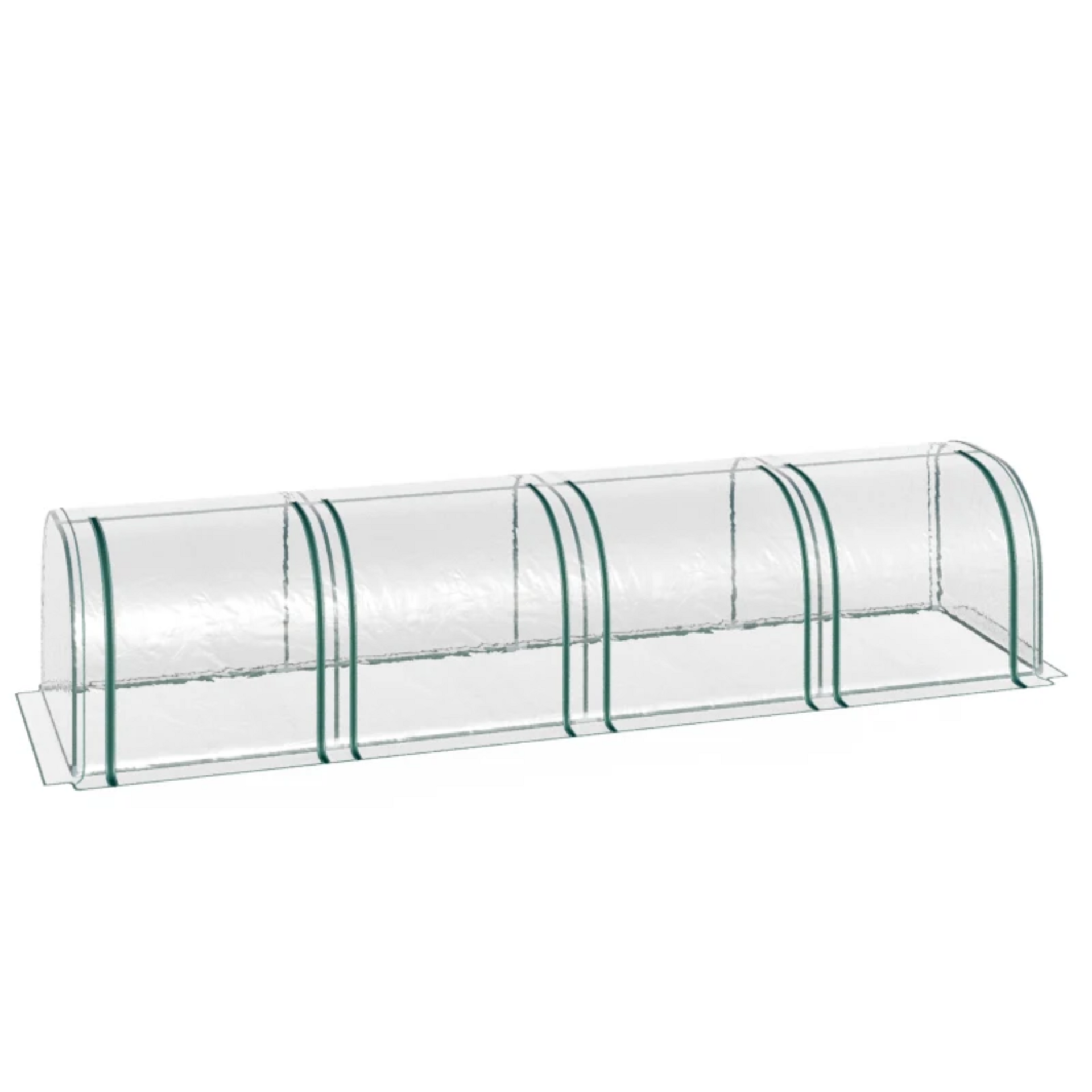 Tunnelvormige XL kweekkas groen – 395 x 100 x 80 cm broeikas