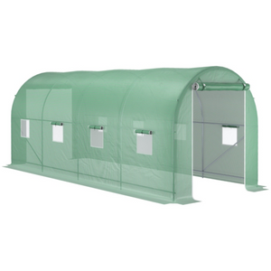 Tunnelkas XL 500x200x200 cm groen als tuinkas en kweekkas met boogdak en ventilatieramen voor optimale groei en bescherming