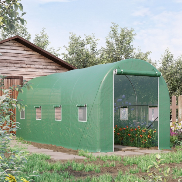 Tunnelkas XL 500x200x200 cm groen als tuinkas en kweekkas