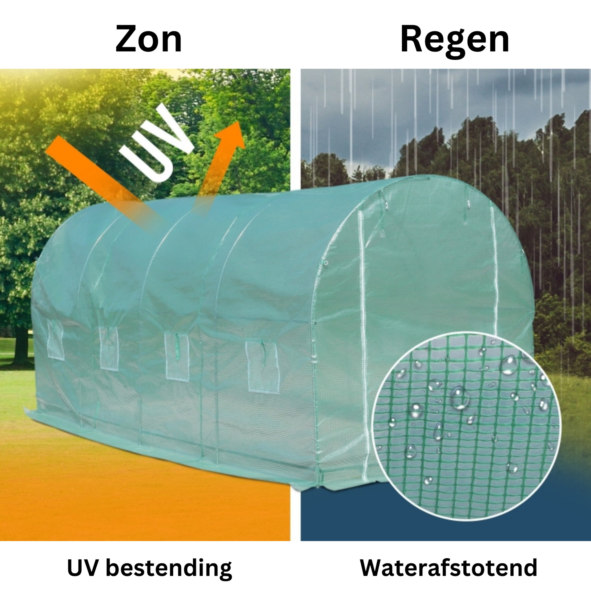 Tunnelkas XL 500x200x200 cm groen als tuinkas en kweekkas
