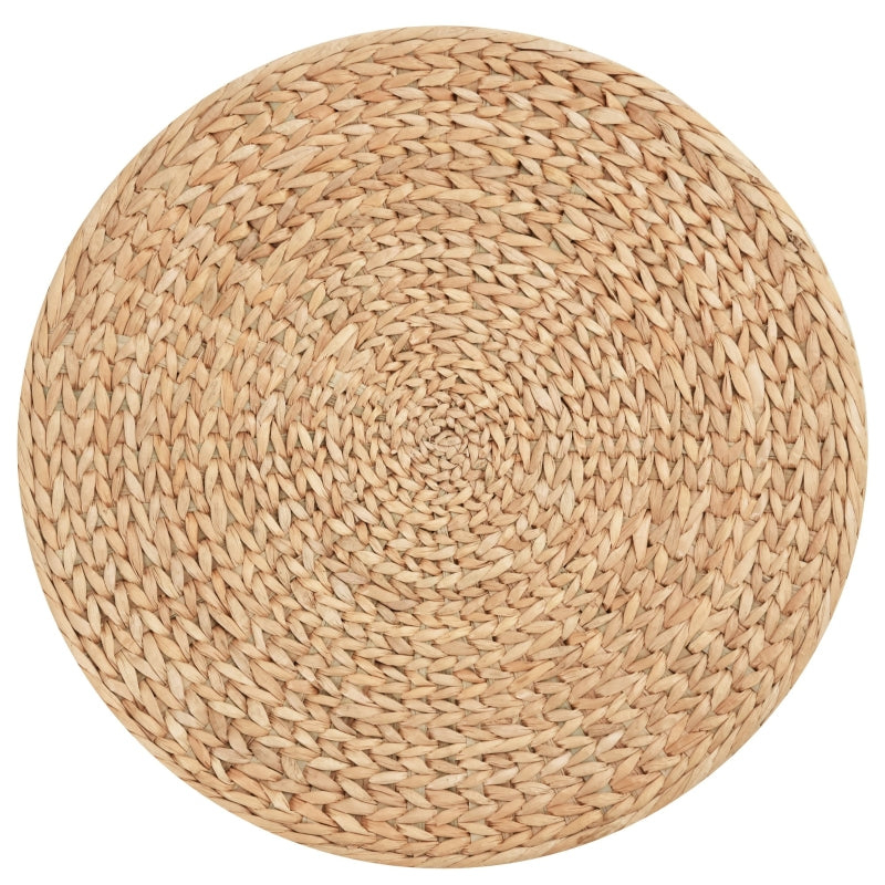 Ronde hocker met opbergruimte en afneembare deksel – stro rotan – Ø43×43 cm