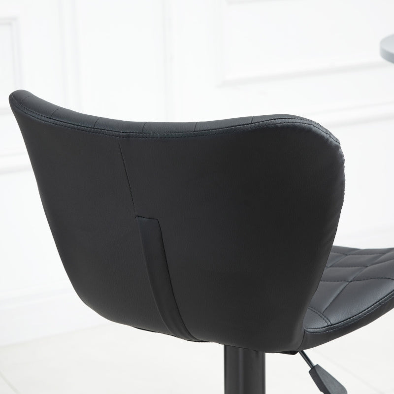 Set van 2 verstelbare barkrukken in zwart kunstleer – 47×56×89-109 cm