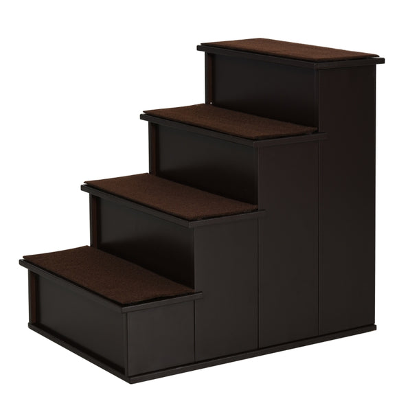Opvouwbare hondentrap met 3 treden en opbergruimte – bruin – 40×59×54 cm